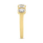 LADIES BAND 1CT EMERALD/OVAL DIAMOND 14K YELLOW GOLD - Image 3