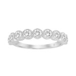 LADIES BAND 1CT ROUND DIAMOND 14K WHITE GOLD