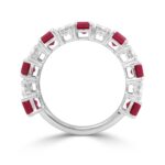 LADIES BAND 2CT ROUND/EMERALD/RUBY DIAMOND 14K WHITE GOLD - Image 4
