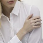 LADIES BAND 2CT ROUND/EMERALD/RUBY DIAMOND 14K WHITE GOLD - Image 2