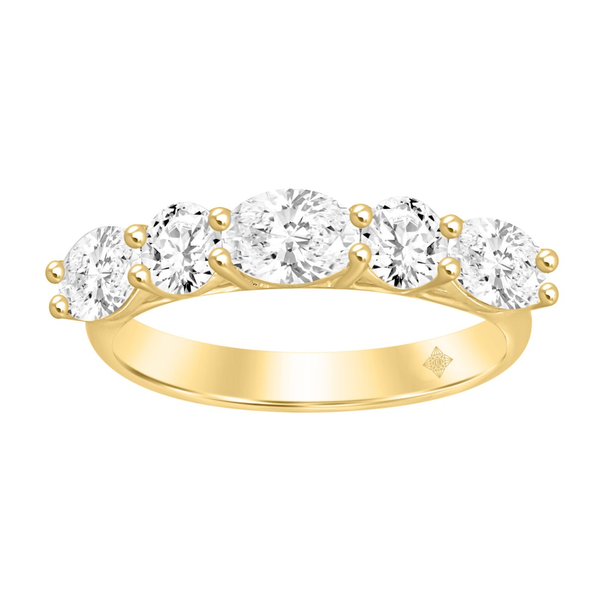 LADIES BAND 2CT ROUND/OVAL DIAMOND 14K YELLOW GOLD - Image 1