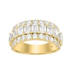 LADIES BAND 3 1/2CT ROUND/EMERALD DIAMOND 14K YELLOW GOLD