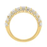 LADIES BAND 3 1/2CT ROUND/EMERALD DIAMOND 14K YELLOW GOLD - Image 2