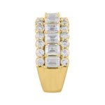 LADIES BAND 3 1/2CT ROUND/EMERALD DIAMOND 14K YELLOW GOLD - Image 3