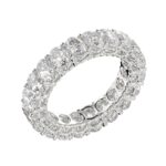LADIES BAND 5CT OVAL DIAMOND 14K WHITE GOLD - Image 2
