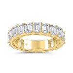 LADIES BAND 6 1/3CT EMERALD DIAMOND 14 K YELLOW GOLD