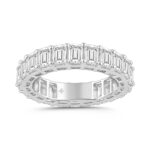 LADIES BAND 6 5/8CT EMERALD DIAMOND 14K WHITE GOLD