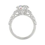 LADIES BRIDAL RING 4 3/4CT ROUND/EMERALD DIAMOND 14K WHITE GOLD (CENTER STONE ROUND DIAMOND 3.00CT) - Image 5
