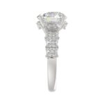 LADIES BRIDAL RING 4 3/4CT ROUND/EMERALD DIAMOND 14K WHITE GOLD (CENTER STONE ROUND DIAMOND 3.00CT) - Image 3