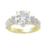 LADIES BRIDAL RING 4 3/4CT ROUND/EMERALD DIAMOND 14K YELLOW GOLD (CENTER STONE ROUND DIAMOND 3.00CT)