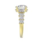 LADIES BRIDAL RING 4 3/4CT ROUND/EMERALD DIAMOND 14K YELLOW GOLD (CENTER STONE ROUND DIAMOND 3.00CT) - Image 3