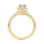 LADIES BRIDAL SET 1 1/2CT ROUND DIAMOND 14K YELLOW GOLD - Image 2