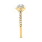 LADIES BRIDAL SET 1 1/2CT ROUND DIAMOND 14K YELLOW GOLD - Image 3