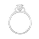 LADIES BRIDAL SET 1 1/2CT ROUND/OVAL DIAMOND 18K WHITE GOLD (CENTER STONE OVAL DIAMOND 1.00CT) - Image 2