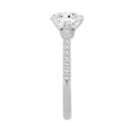 LADIES BRIDAL SET 1 1/2CT ROUND/OVAL DIAMOND 18K WHITE GOLD (CENTER STONE OVAL DIAMOND 1.00CT) - Image 3