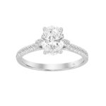 LADIES BRIDAL SET 1 1/2CT ROUND/OVAL DIAMOND 18K WHITE GOLD (CENTER STONE OVAL DIAMOND 1.00CT) - Image 4