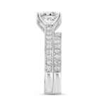 LADIES BRIDAL SET 2CT ROUND DIAMOND 14K WHITE GOLD (CENTER STONE ROUND DIAMOND 1 1/2CT ) - Image 3