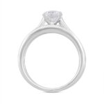 LADIES BRIDAL SET 2CT ROUND DIAMOND 14K WHITE GOLD (CENTER STONE ROUND DIAMOND 1CT ) - Image 2