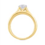 LADIES BRIDAL SET 2CT ROUND DIAMOND 14K YELLOW GOLD (CENTER STONE ROUND DIAMOND 1CT ) - Image 2