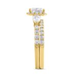 LADIES BRIDAL SET 2CT ROUND/PRINCESS/PEAR  DIAMOND 14K YELLOW GOLD (CENTER STONE PRINCESS DIAMOND 1CT ) - Image 3