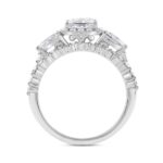 LADIES BRIDAL SET 2CT ROUND/PRINCESS/PEAR DIAMOND 14K WHITE GOLD (CENTER STONE PRINCESS DIAMOND 1CT ) - Image 2