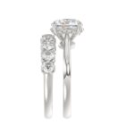 LADIES BRIDAL SET 4 1/10CT ROUND DIAMOND 14K WHITE GOLD (CENTER STONE ROUND DIAMOND 2 1/2CT) - Image 4