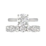 LADIES BRIDAL SET 4.00CT ROUND DIAMOND 14K WHITE GOLD (CENTER STONE ROUND DIAMOND 2.00CT) - Image 3