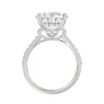 LADIES BRIDAL SET 5 1/2CT ROUND DIAMOND 14K WHITE GOLD (CENTER STONE ROUND DIAMOND 5CT ) - Image 2