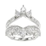 LADIES ENHANCERS RING 1 3/4CT ROUND/PEAR/DIAMOND 14K WHITE GOLD