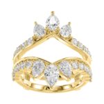LADIES ENHANCERS RING 1 3/4CT ROUND/PEAR/DIAMOND 14K YELLOW GOLD