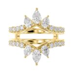 LADIES ENHANCERS RING 1 3/4CT ROUND/PEAR/DIAMOND 14K YELLOW GOLD - Image 2