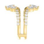 LADIES ENHANCERS RING 1 3/4CT ROUND/PEAR/DIAMOND 14K YELLOW GOLD - Image 3