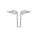 LADIES ENHANCERS RING 2 1/4CT ROUND/PEAR/MARQUISE DIAMOND 14K WHITE GOLD - Image 4