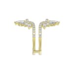 LADIES ENHANCERS RING 2 1/4CT ROUND/PEAR/MARQUISE DIAMOND 14K YELLOW GOLD - Image 4