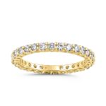 LADIES ETERNITY BAND 1.00CT ROUND DIAMOND 14K YELLOW GOLD