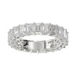 LADIES ETERNITY BAND 3CT EMERALD DIAMOND 14K WHITE GOLD