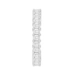 LADIES ETERNITY BAND 3CT EMERALD DIAMOND 14K WHITE GOLD - Image 4