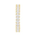 LADIES ETERNITY BAND 3CT EMERALD DIAMOND 14K YELLOW GOLD - Image 4