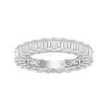 LADIES ETERNITY BAND 5 1/3CT EMERALD DIAMOND 14K WHITE GOLD