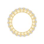 LADIES ETERNITY BAND 5 1/3CT EMERALD DIAMOND 14K YELLOW GOLD - Image 2