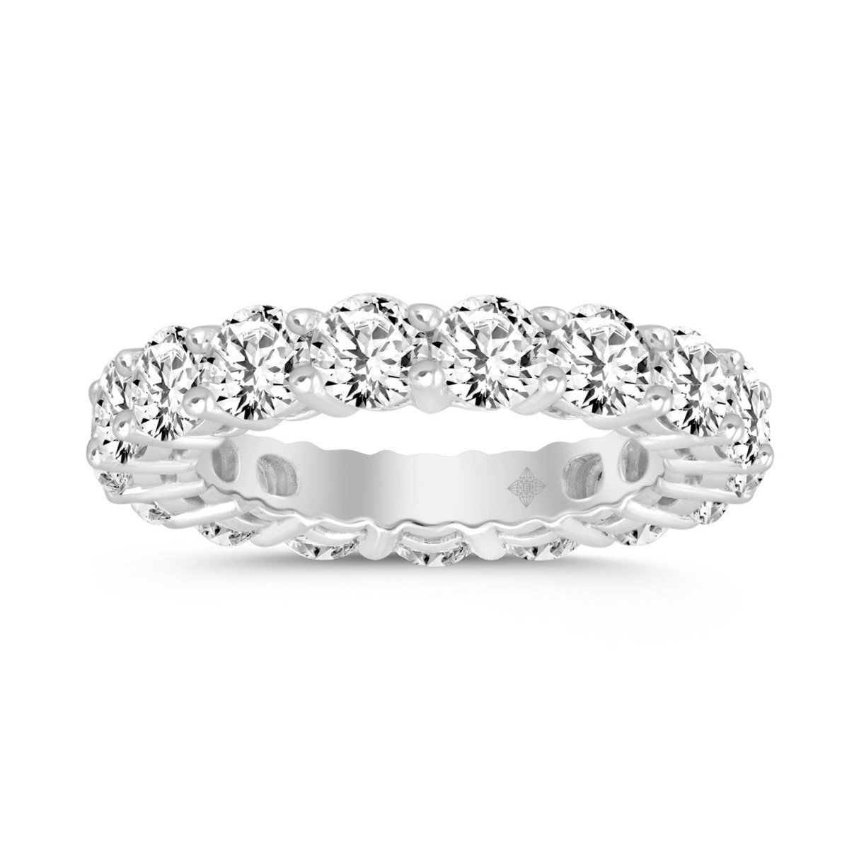 LADIES ETERNITY BAND 5CT ROUND DIAMOND 14K WHITE GOLD - Image 1
