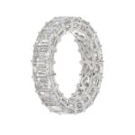 LADIES ETERNITY BAND 6 5/8CT EMERALD DIAMOND 14K WHITE GOLD - Image 3