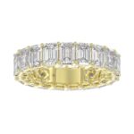 LADIES ETERNITY BAND 6 5/8CT EMERALD DIAMOND 14K YELLOW GOLD