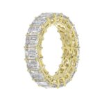 LADIES ETERNITY BAND 6 5/8CT EMERALD DIAMOND 14K YELLOW GOLD - Image 3