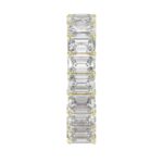 LADIES ETERNITY BAND 6 5/8CT EMERALD DIAMOND 14K YELLOW GOLD - Image 4