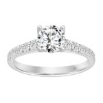 LADIES RING 1 1/2CT ROUND DIAMOND 14K WHITE GOLD (CENTER STONE ROUND DIAMOND 1CT)