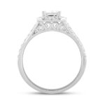 LADIES RING 1 1/2CT ROUND/EMERALD DIAMOND 14K WHITE GOLD (CENTER STONE EMERALD DIAMOND 1CT) - Image 2