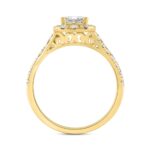 LADIES RING 1 1/2CT ROUND/EMERALD DIAMOND 14K YELLOW GOLD (CENTER STONE EMERALD DIAMOND 1CT) - Image 3