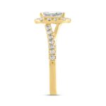 LADIES RING 1 1/2CT ROUND/EMERALD DIAMOND 14K YELLOW GOLD (CENTER STONE EMERALD DIAMOND 1CT) - Image 2