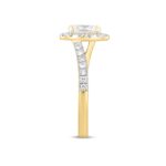 LADIES RING 1 1/2CT ROUND/OVAL DIAMOND 14K YELLOW GOLD (CENTER STONE OVAL DIAMOND 1CT) - Image 3